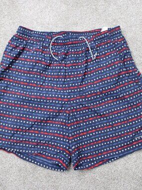 Columbia PFG Swim Shorts Mens Small Blue/Red Super Backcast Water Mesh Lined